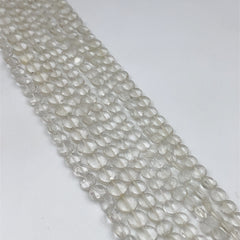 Crystal Quartz Faceted Coin Beads 7-10mm