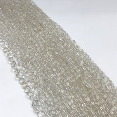 Crystal Quartz Faceted Coin Beads 5-7mm