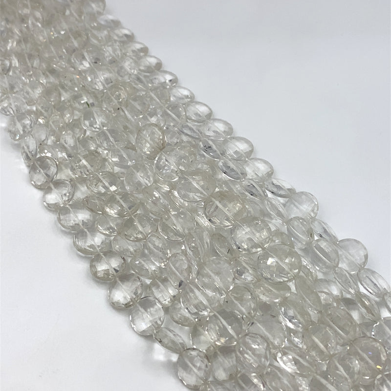 Crystal Quartz Faceted Coin Beads 11-13mm