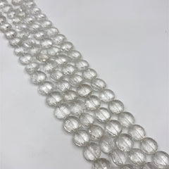 Crystal Quartz Faceted Coin Beads 11-14mm