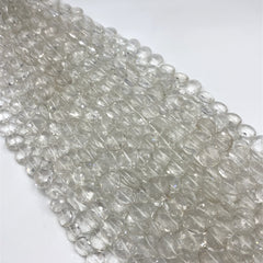 Crystal Quartz Faceted Coin Beads 11-14mm