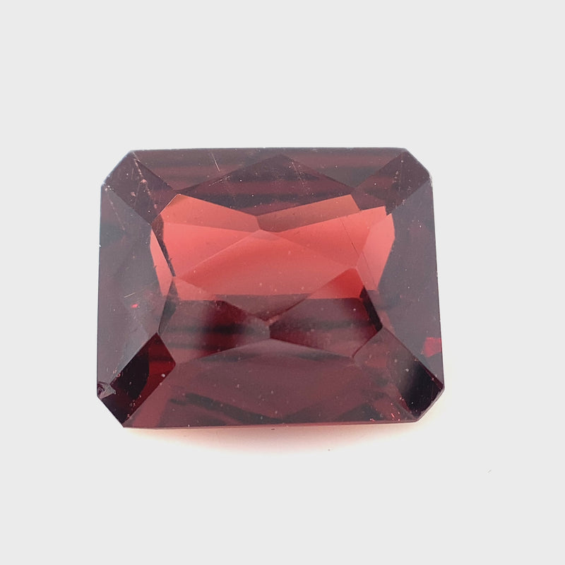 Red Garnet Emerald Checkerboard Faceted 6.1ct
