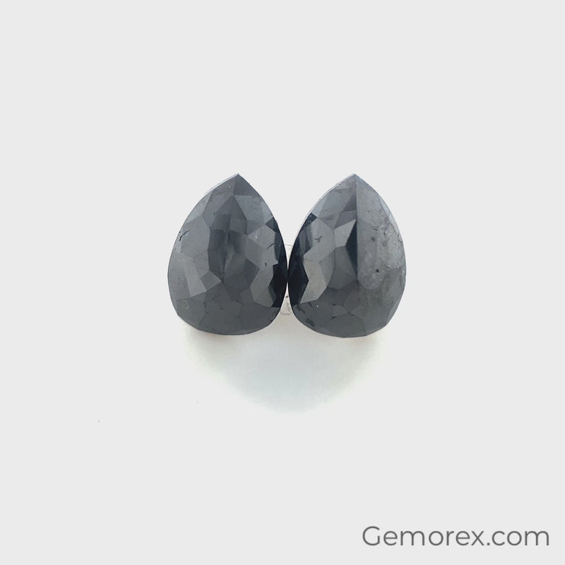 Black Diamond Pear Shape Rose Cut 2.38ct