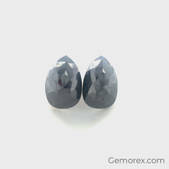 Black Diamond Pear Shape Rose Cut 3.08ct