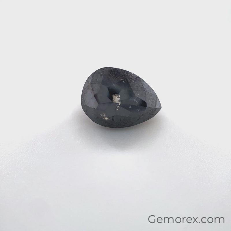 Black Diamond Pear Shape Rose Cut 2.39ct