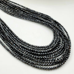 AAA+ Black Diamond Faceted Roundle Beads 2.5-3.5mm - Gemorex International Inc