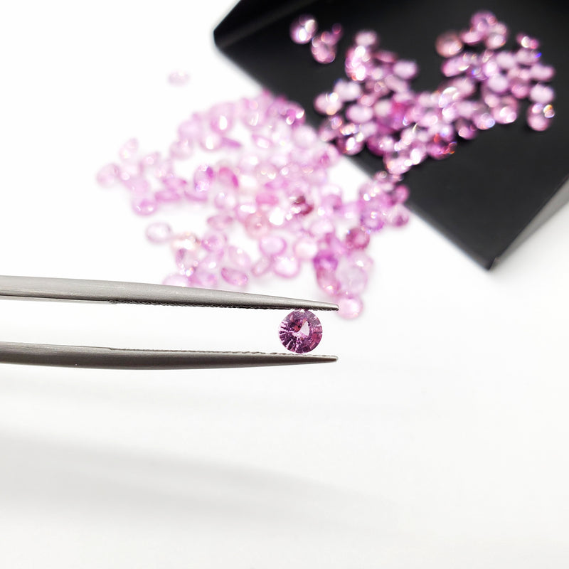 Pink Sapphire Round Melee Diamond Cut (MULTIPLE SIZES) - Gemorex International Inc