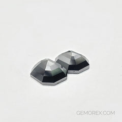 Black Diamond Emerald Cut Rose Cut 5.47ct
