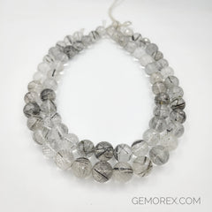 Tourmalated Quartz Faceted Round Beads 12.60 - 14.00mm