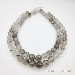 Tourmalated Quartz Faceted Round Beads 10.80 - 12.60mm