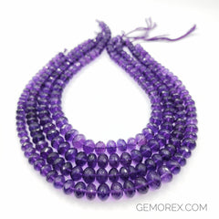 Purple Amethyst Faceted Roundel Beads 8.80-12.00mm
