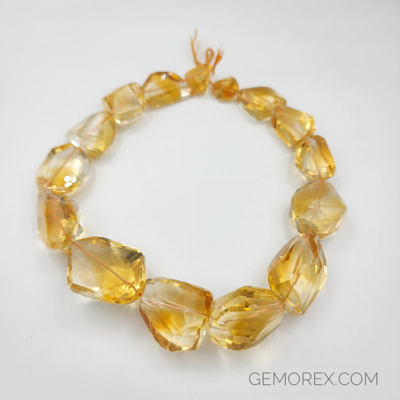 Golden Citrine Faceted Nugget Beads 13.50 - 15.50mm