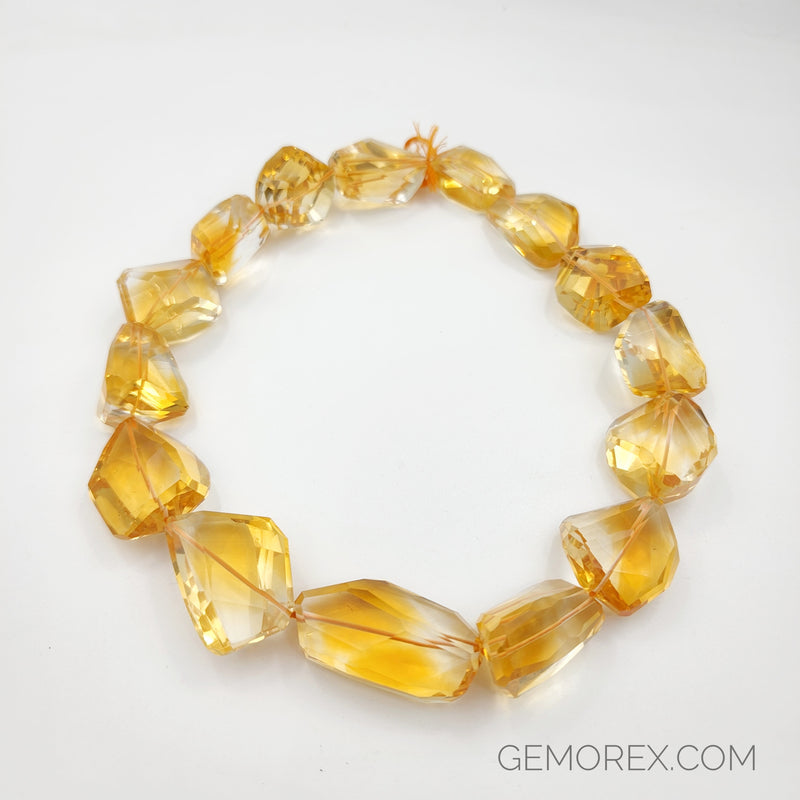 Golden Citrine Faceted Nugget Beads 13.50 - 15.50mm