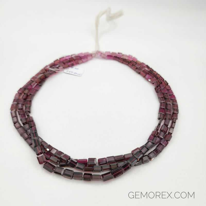 Rubellite Tourmaline Faceted Rectangle Beads 6.00 - 6.50mm