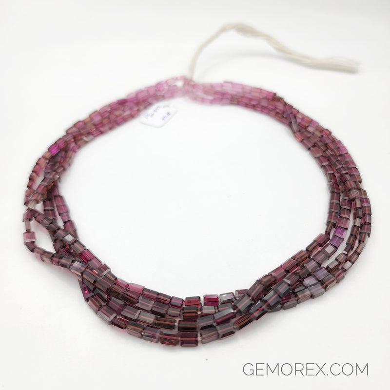 Rubellite Tourmaline Faceted Rectangle Beads 4.50 - 6.00mm