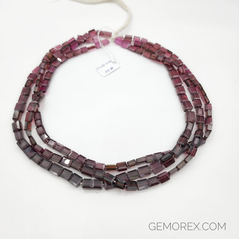 Rubellite Tourmaline Faceted Rectangle Beads 7.50 - 9.30mm