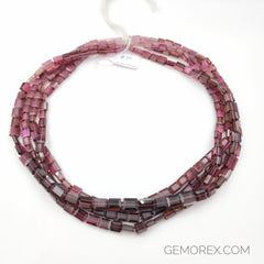 Rubellite Tourmaline Faceted Rectangle Beads 6.30 - 8.50mm