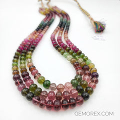 Multi Color Tourmaline Smooth Roundel Beads 7.00 - 9.20mm