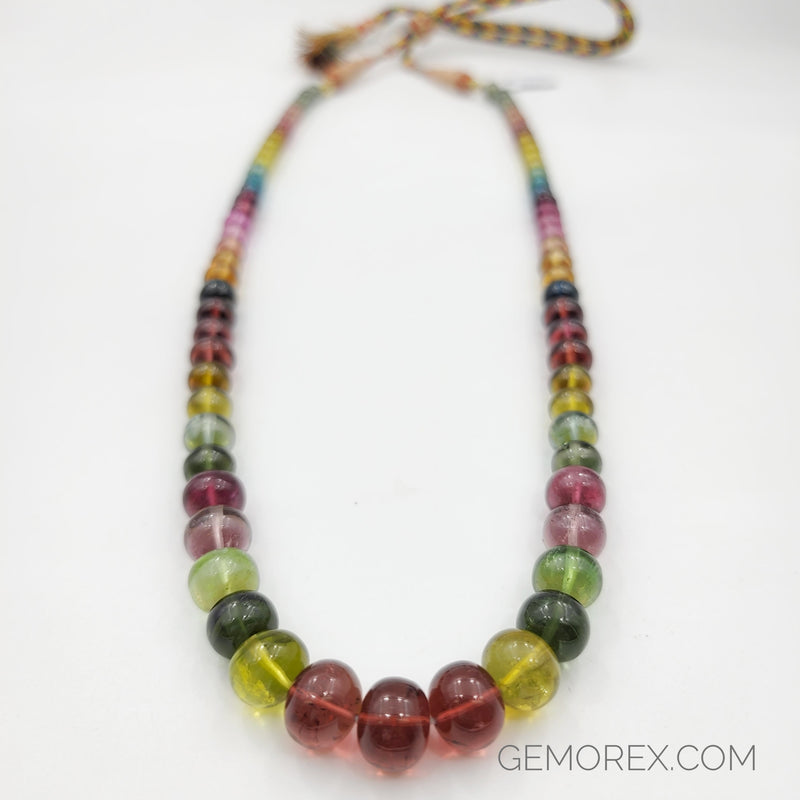 Multi Color Tourmaline Smooth Roundel Beads 7.00 -12.00mm