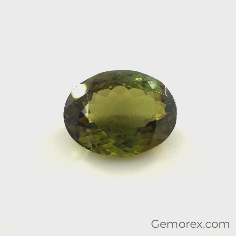 Olive Tourmaline Oval Faceted 7.00ct