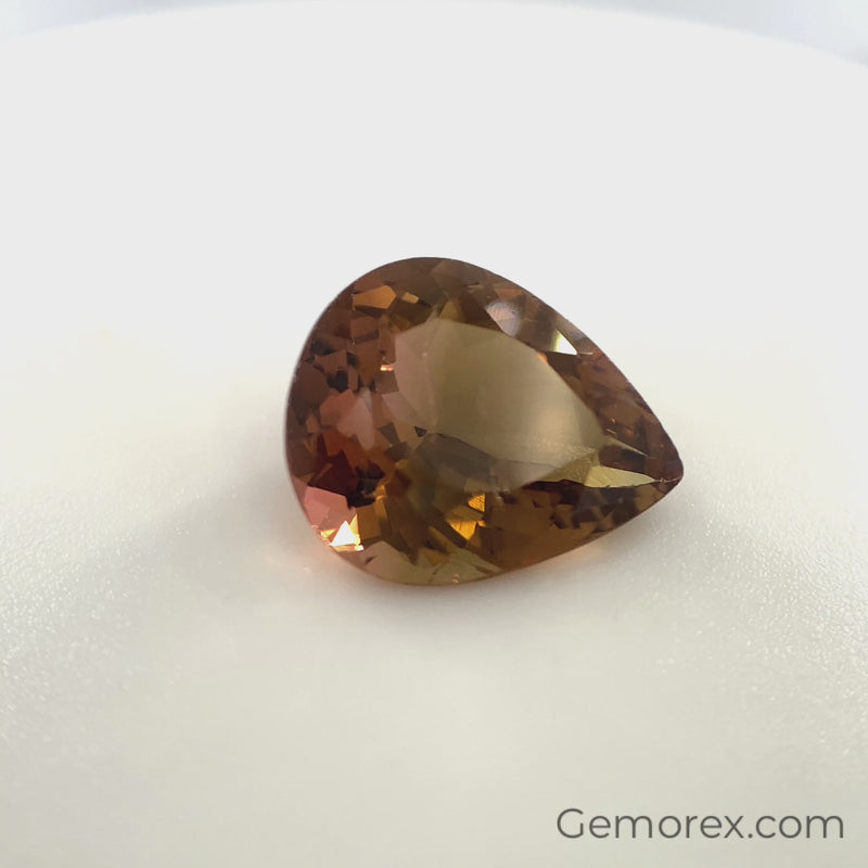 Gold Tourmaline Pear Shape Faceted 3.99ct