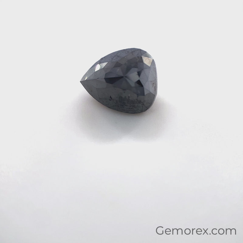 Black Diamond Pear Shape Rose Cut 2.33ct