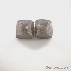 Rustic Grey Natural Diamond 7.9mm Cushion Rose Cut - Gemorex International Inc.