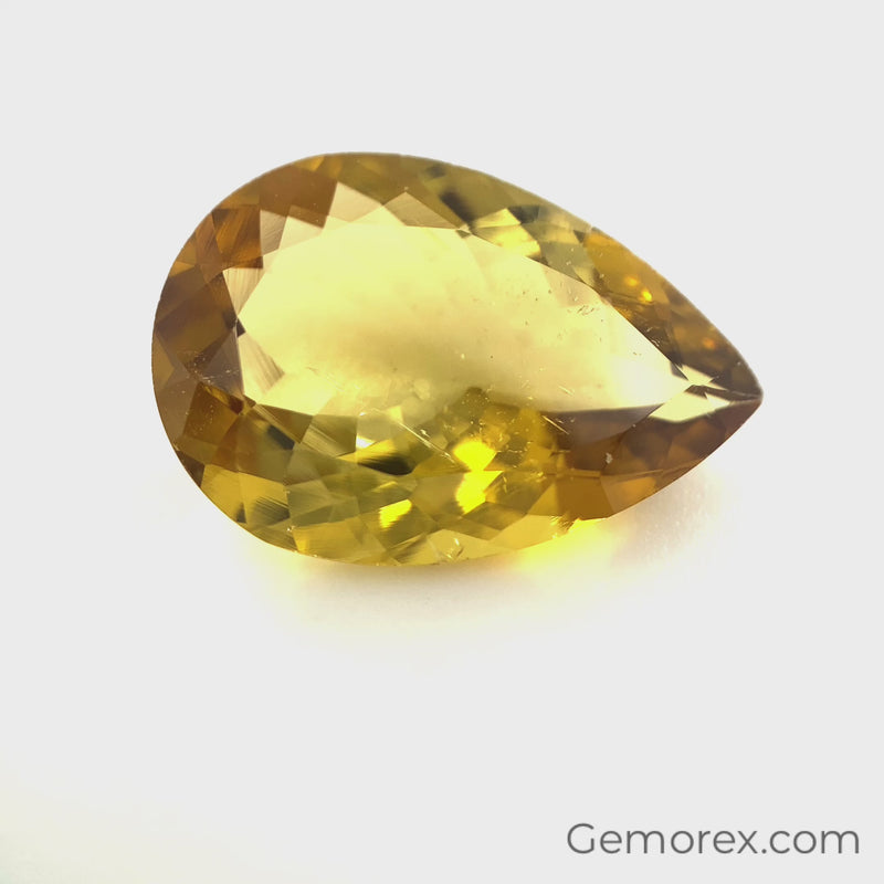 Yellow Tourmaline Pear Shape Faceted 8.29ct