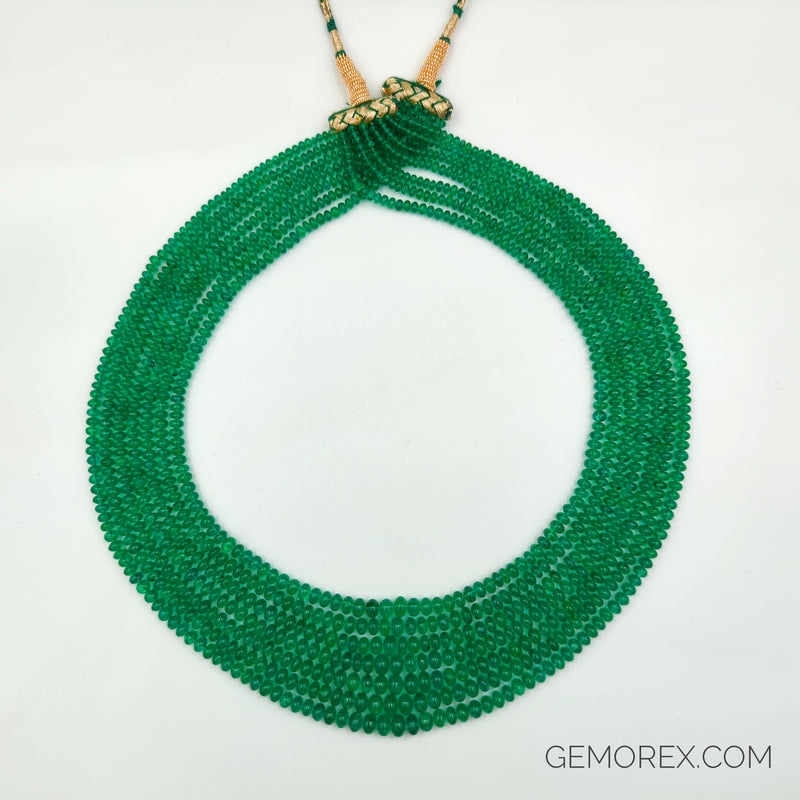 Emerald Smooth Roundel Beads 2.50-5.90mm