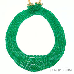 Emerald Smooth Roundel Beads 3.30-7.40mm