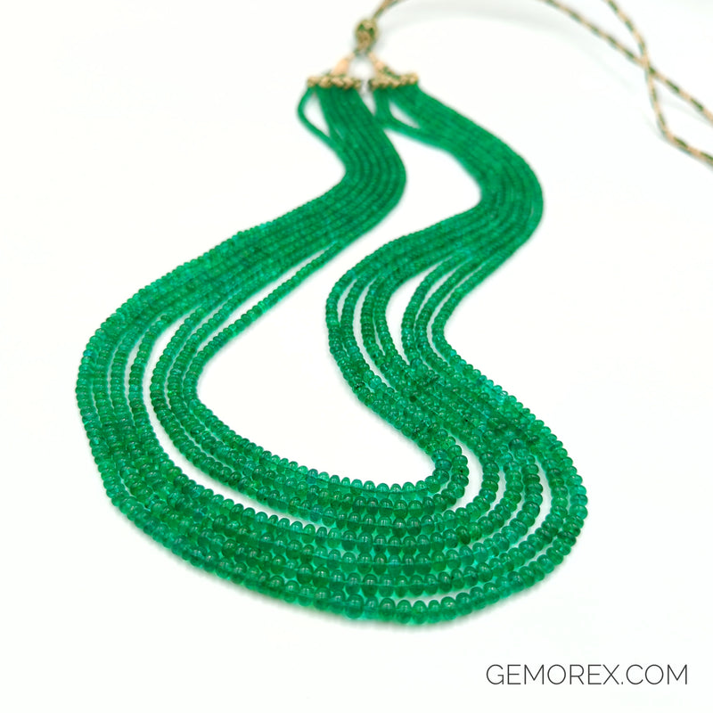 Emerald Smooth Roundel Beads 2.80-4.70mm