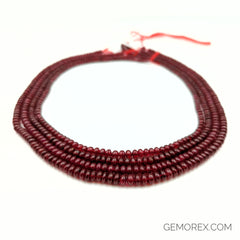 Ruby Smooth Roundel Beads 2.90-5.00mm