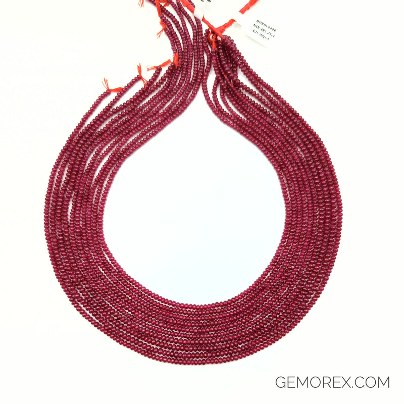 Ruby Smooth Roundel Beads 2.50-3.00mm