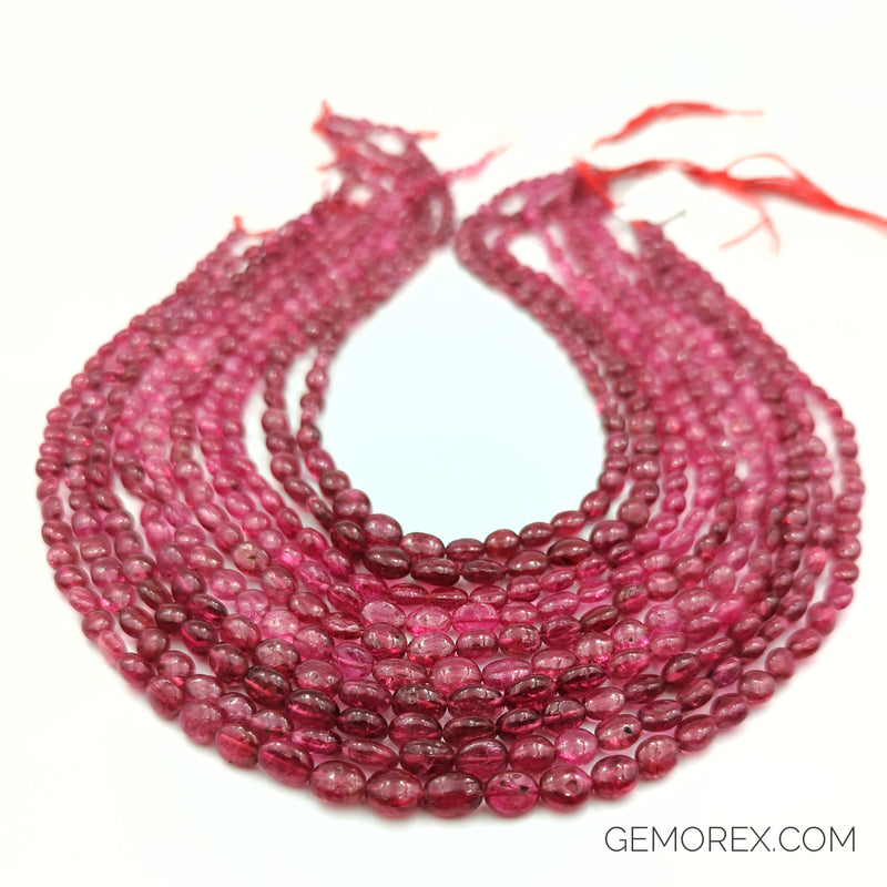 Red Spinel Smooth Oval Beads 2.80-4.90mm