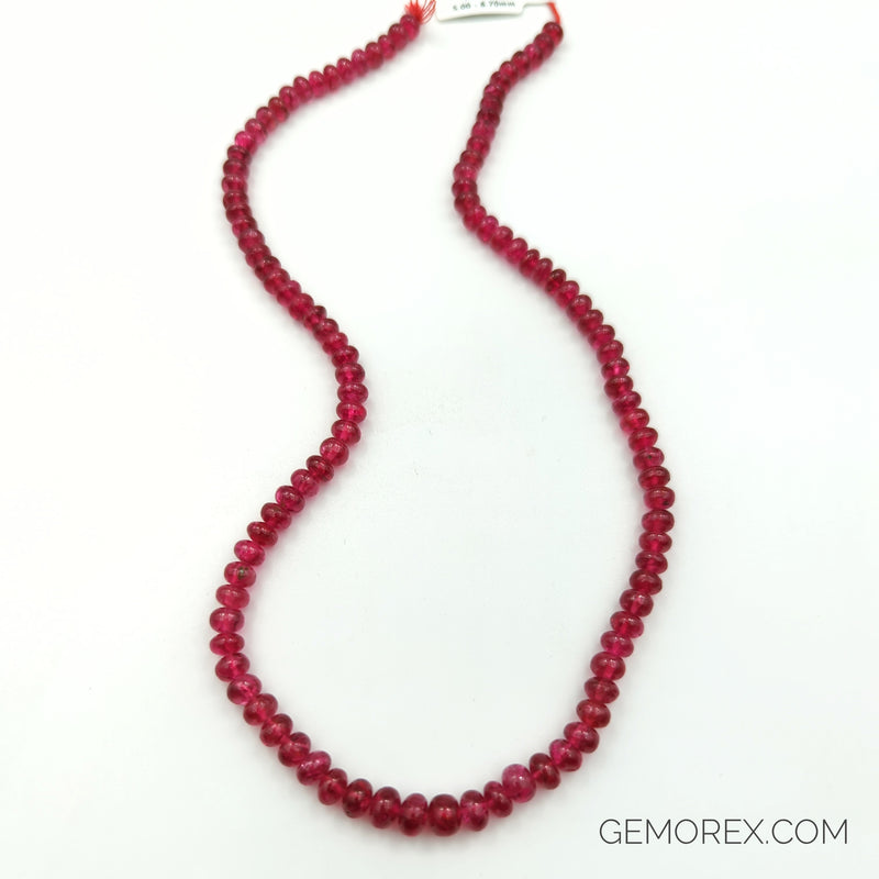 Red Spinel Smooth Roundel Beads 5.00-6.70mm