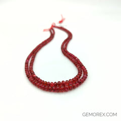 Red Spinel Smooth Roundel Beads 3.70-6.60mm