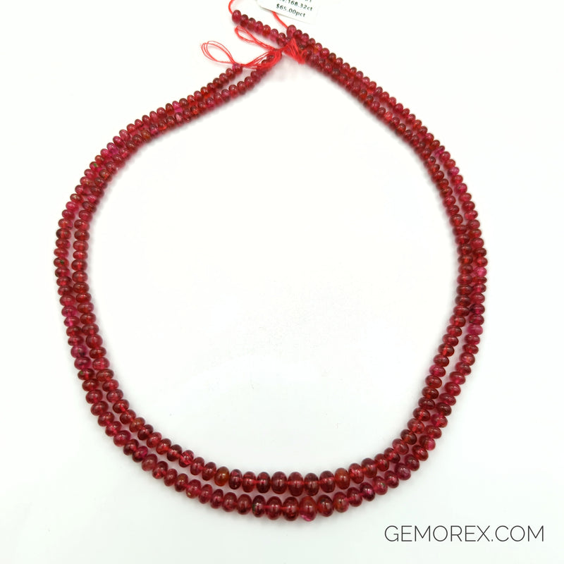 Red Spinel Smooth Roundel Beads 3.70-6.60mm