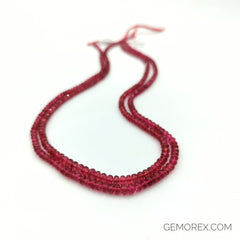 Red Spinel Faceted Roundel Beads 3.00-4.60mm
