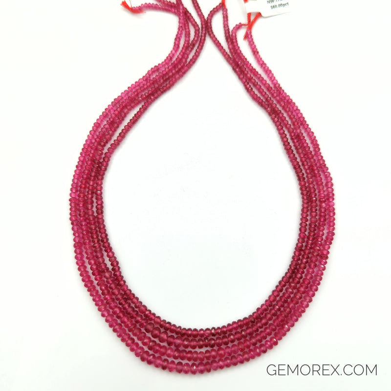 Red Spinel Faceted Roundel Beads 3.00-4.10mm