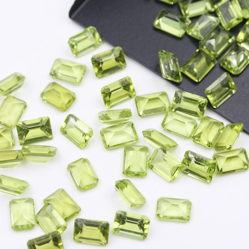 Peridot Emerald Step Cut Calibrated (MULTIPLE SIZES) - Gemorex International Inc