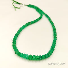 Emerald Carved Mellon Beads 5.30-8.30mm