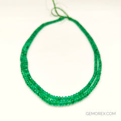 Emerald Faceted Roundel Beads 3.00-4.50mm