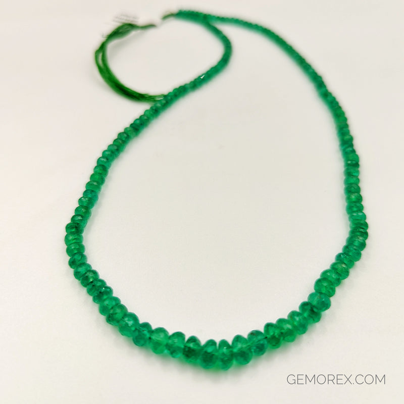 Emerald Faceted Roundel Beads 3.00-6.60mm