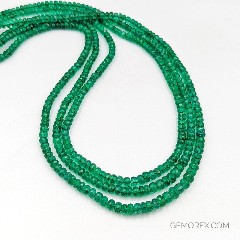 Emerald Faceted Roundel Beads 3.40-6.00mm