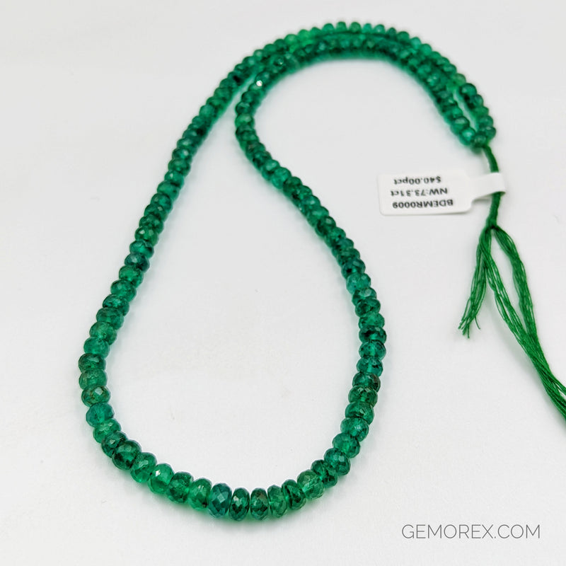 Emerald Faceted Roundel Beads 4.60-5.30mm