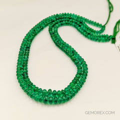 Emerald Smooth Roundel Beads 4.60-8.10mm