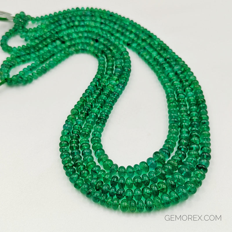 Emerald Smooth Roundel Beads 4.40-7.70mm