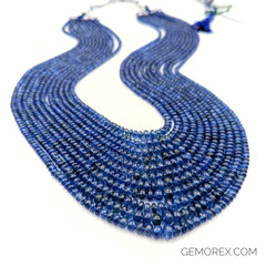 Blue Sapphire Smooth Roundel Beads 3.30-7.30mm