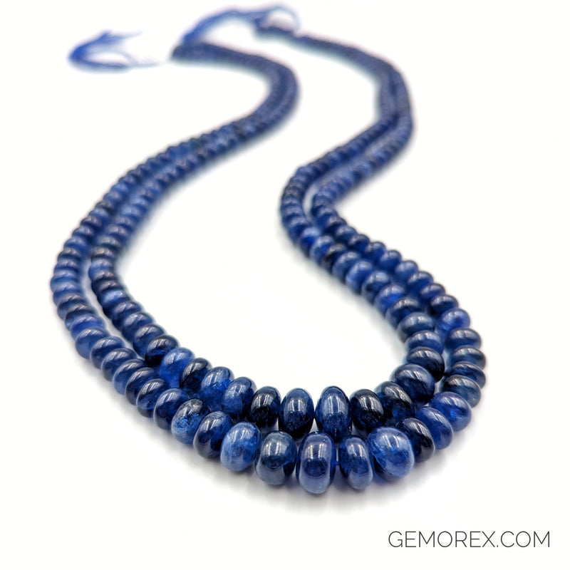 Blue Sapphire Smooth Roundel Beads 5.10-10.40mm