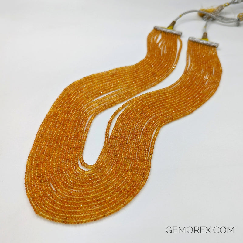Yellow Sapphire Faceted Roundel Beads 2.30-3.90mm